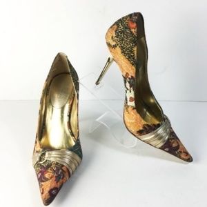 ALDO Pointed Toe Gold Stiletto Heels